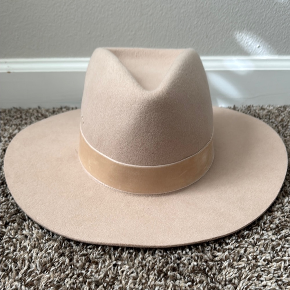 Lack Of Color Tan Fedora Hat Wide-Brim Felt